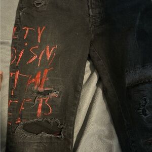 Men's Black Distressed ksubi jeans size 33 worn lightly